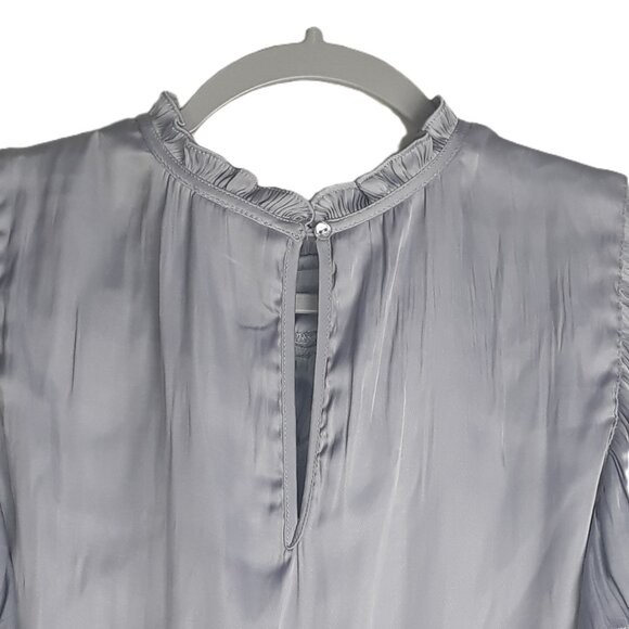 Joie Gray PIntucked Flutter Sleeve Top S Feminine Romantic Office - Picture 7 of 10